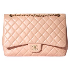 Chanel 2009 Timeless Maxi Jumbo Schultertasche aus Leder in Blush Pink, Unisex