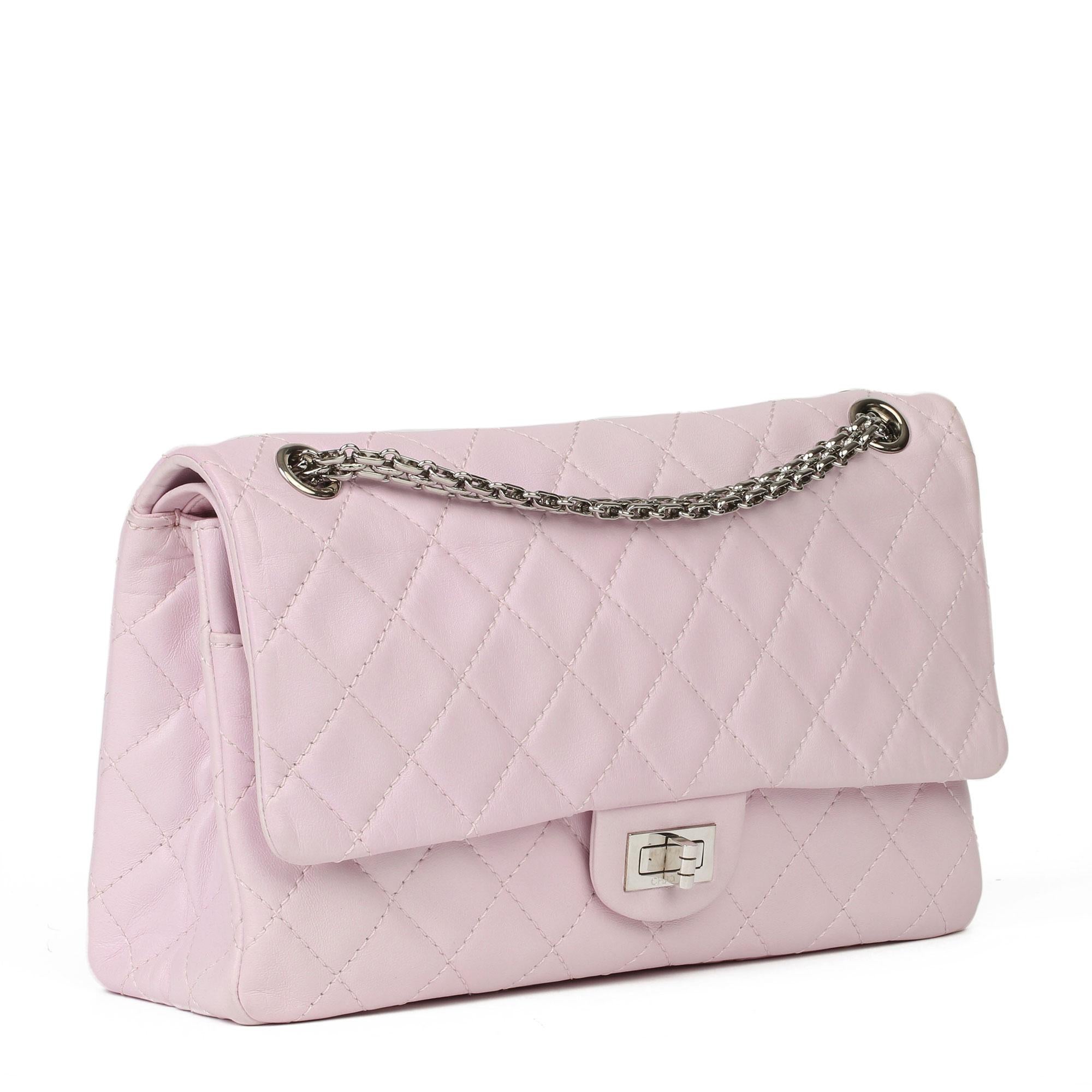 CHANEL
Sakura Pink Quilted Lambskin 2.55 Reissue 226 Flap Bag

Serial Number: 12874722
Age (Circa): 2009
Accompanied By: Chanel Dust Bag, Box, Authenticity Card, Care Booklet, Protective Felt
Authenticity Details: Authenticity Card, Serial Sticker