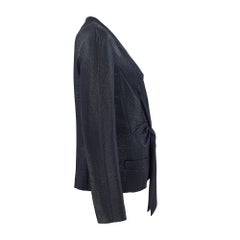 2009 Christian Dior Metallic Black Bar Jacket with Bow Front