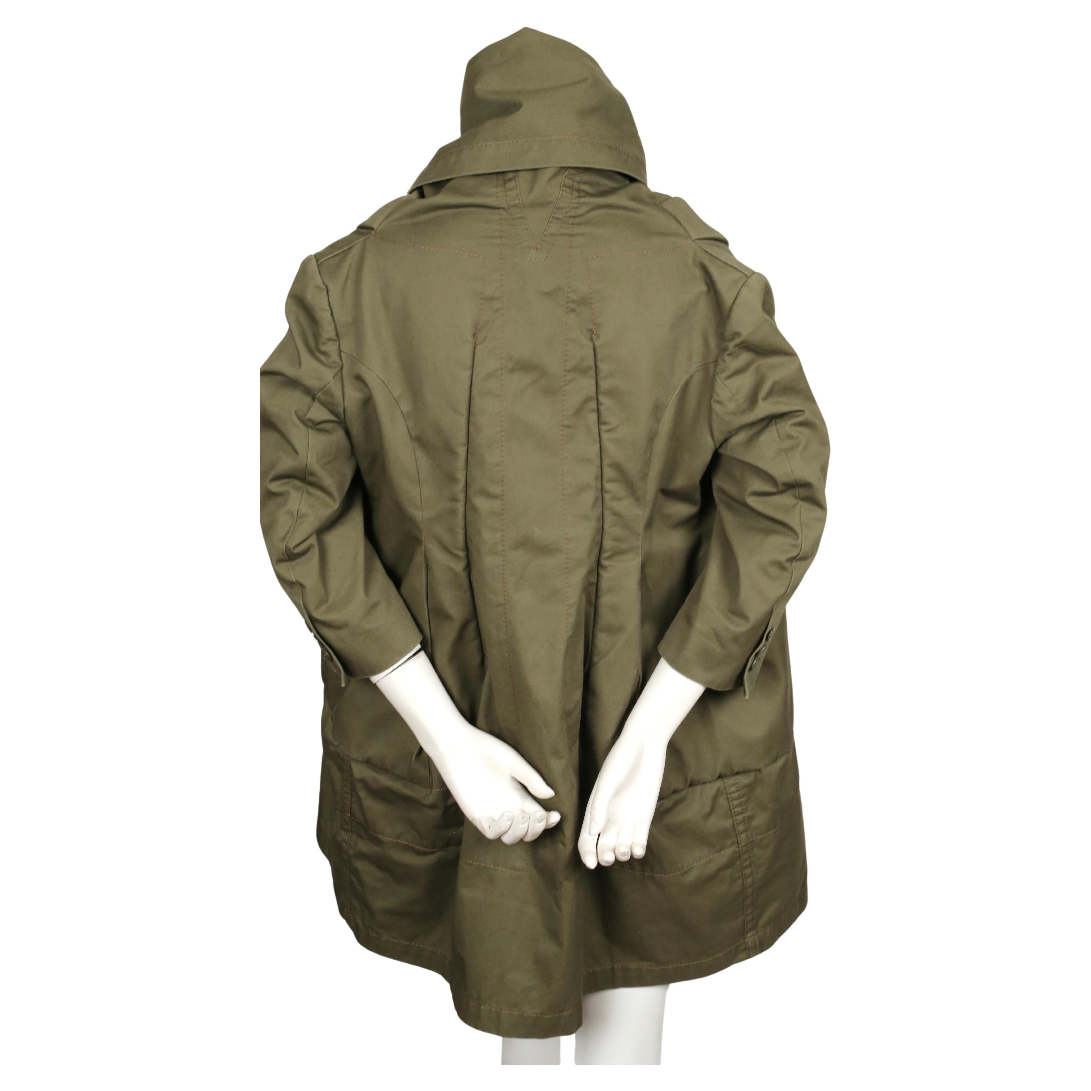 2009 COMME DES GARCONS army green cotton draped runway coat 1