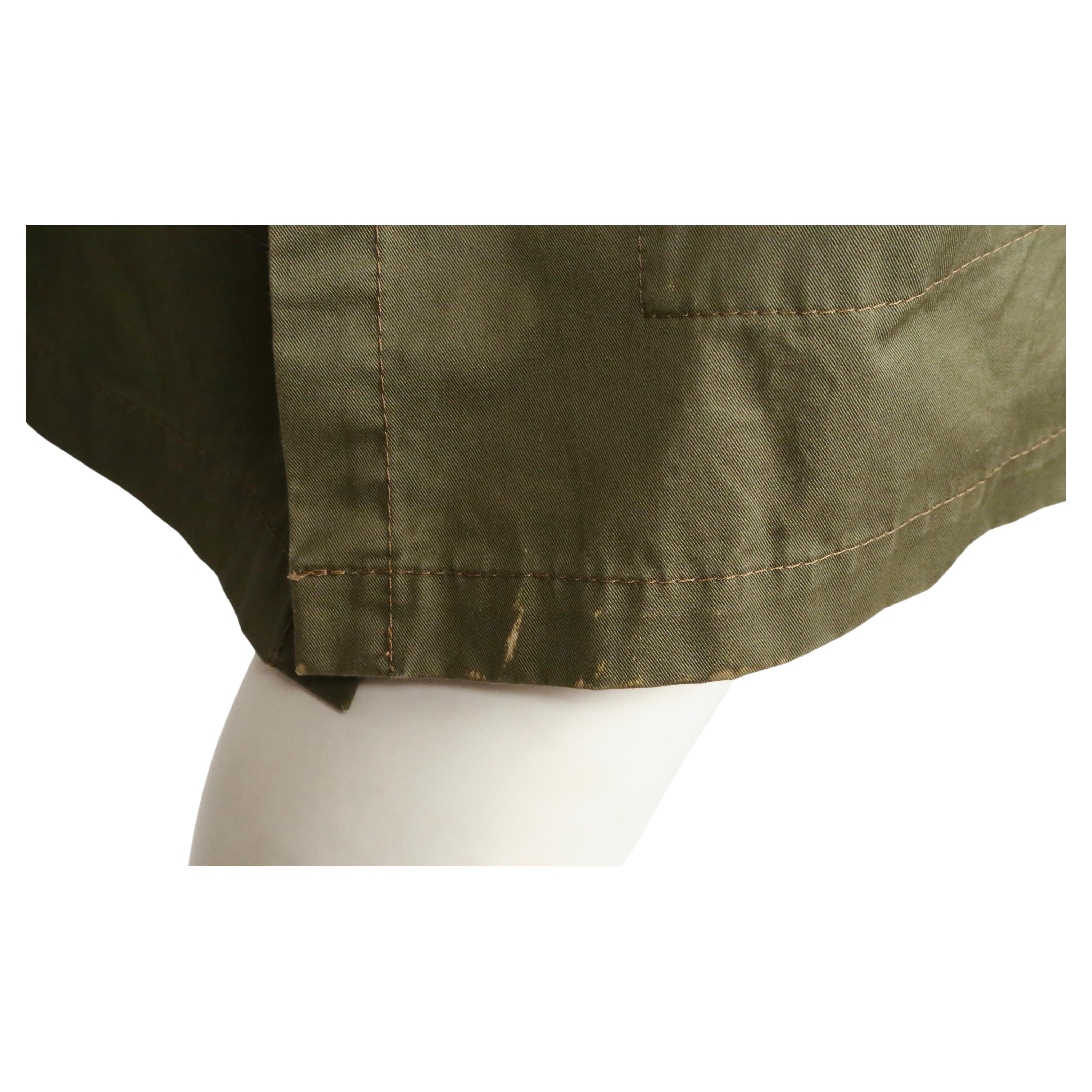 2009 COMME DES GARCONS army green cotton draped runway coat 3