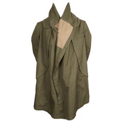 2009 COMME DES GARCONS army green cotton draped runway coat