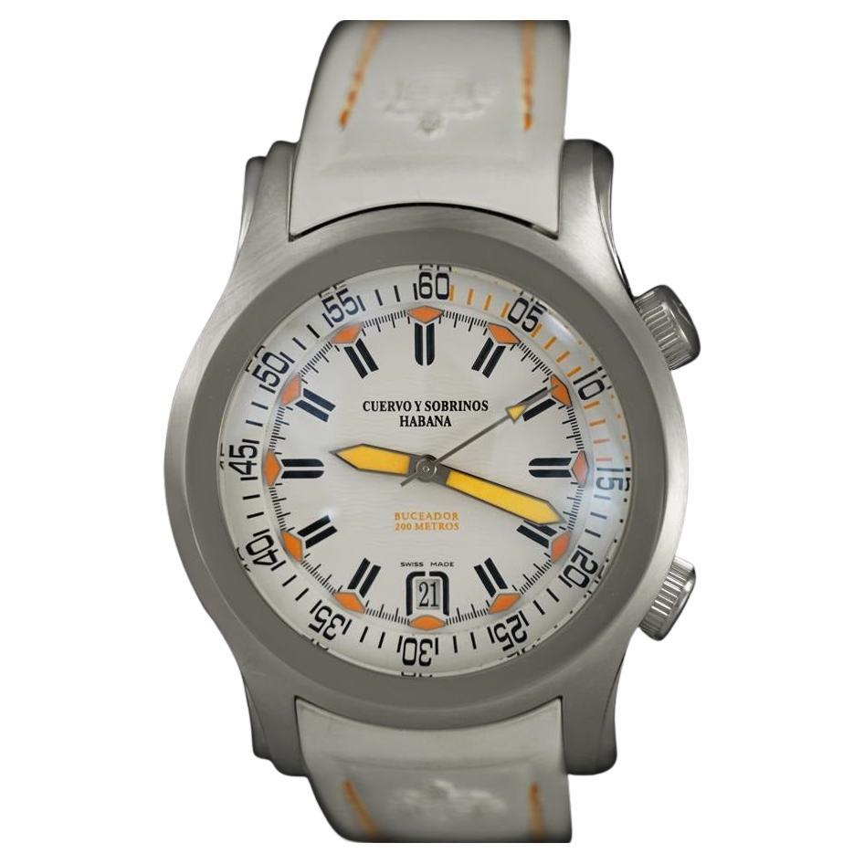2009 Cuervo y Sobrinos Robusto Buceador Große Stahltaucheruhr Ref. 2806-1BA im Angebot