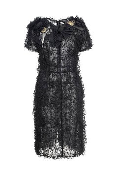 2009 Dolce & Gabbana Schwarzes verschönertes Kleid