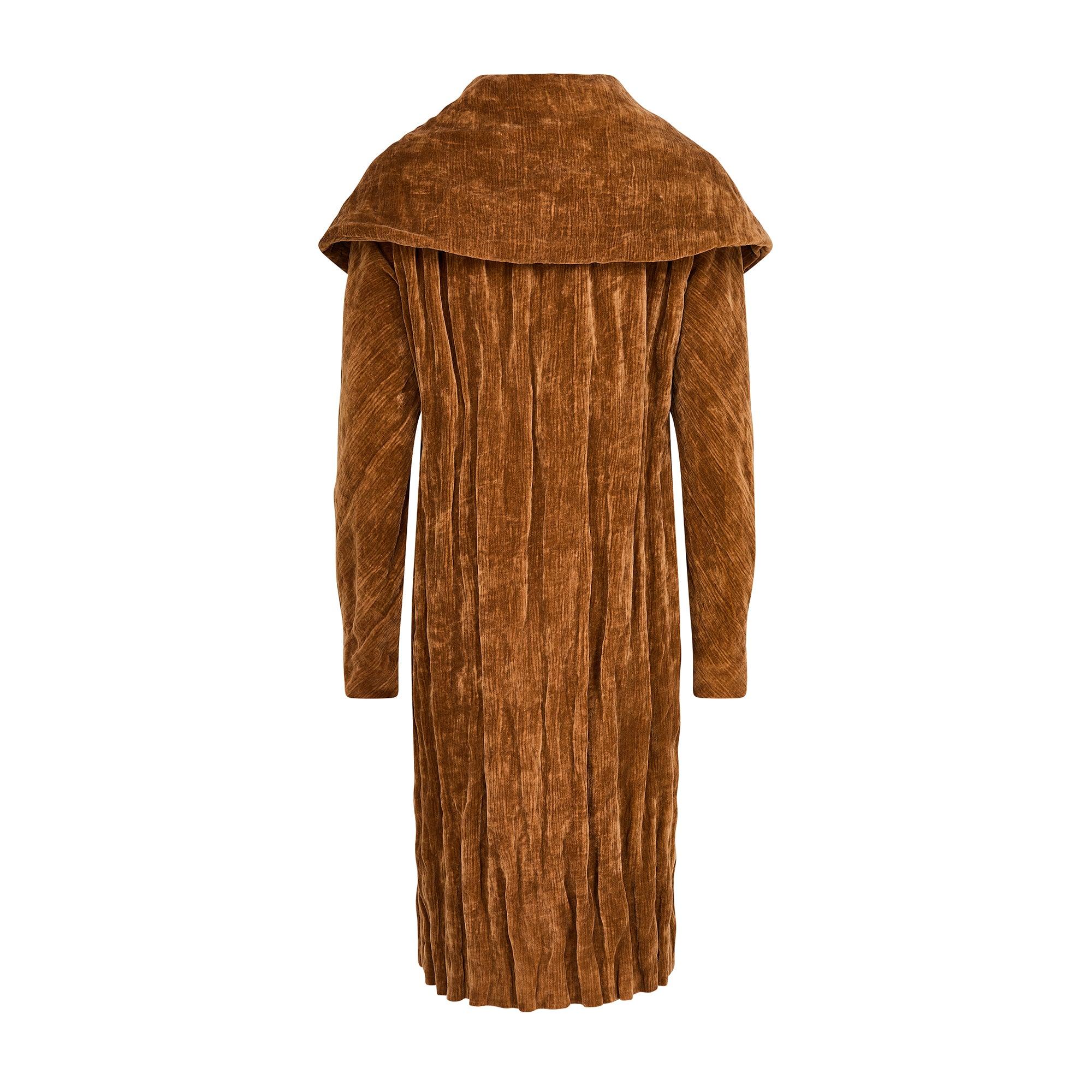 2009 Donna Karan Brown Chenille Shawl Coat In Excellent Condition For Sale In London, GB