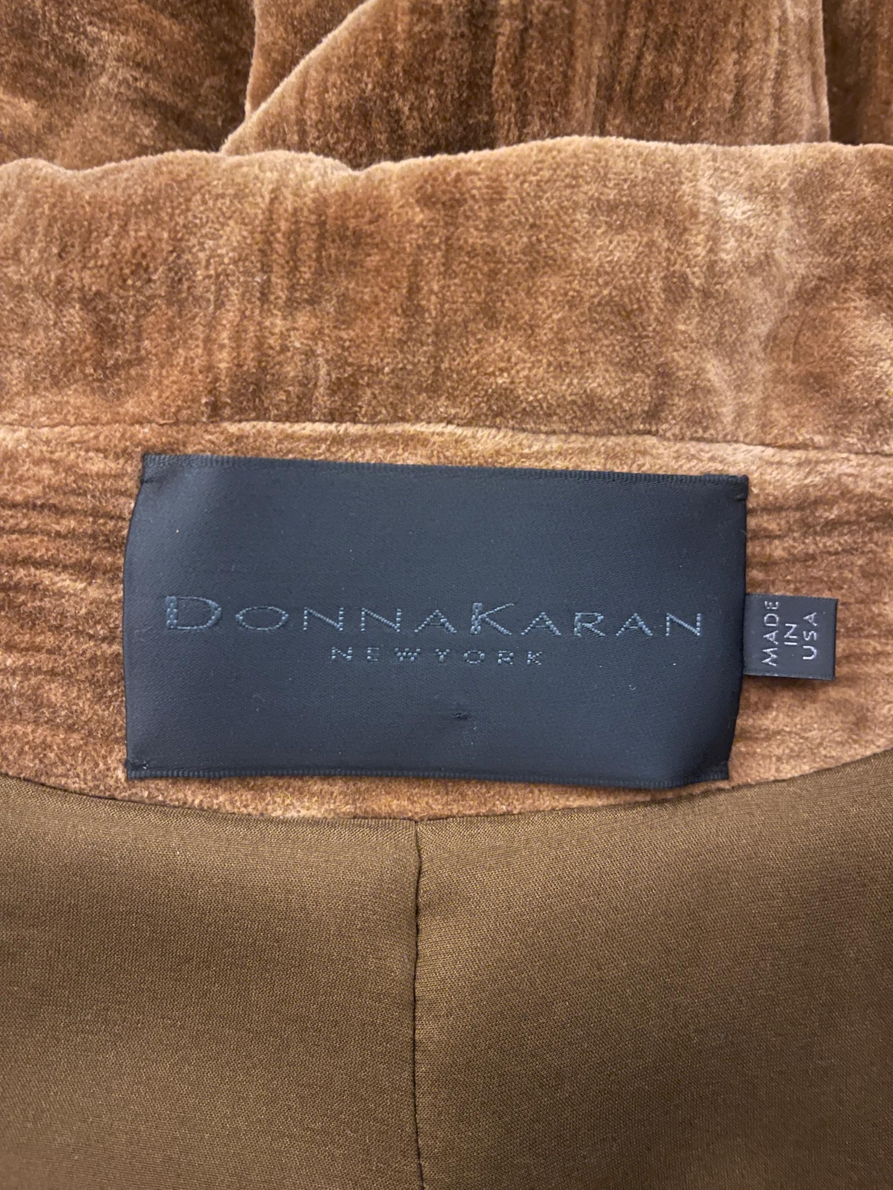 2009 Donna Karan Brown Chenille Shawl Coat For Sale 1