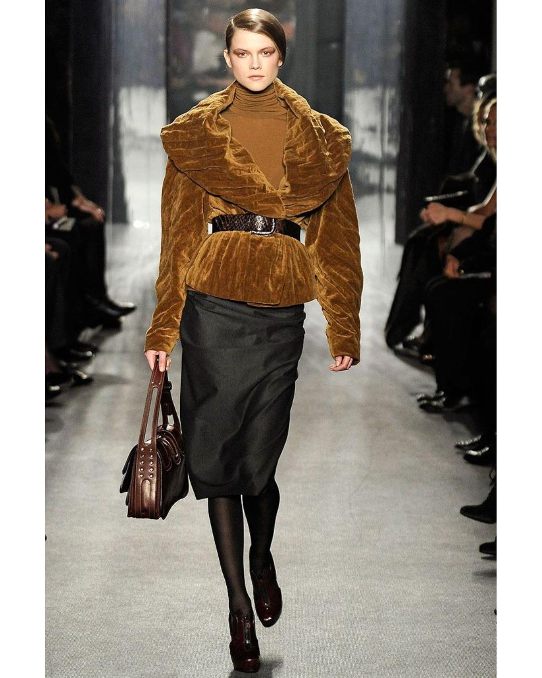 2009 Donna Karan Brown Chenille Shawl Coat For Sale 2