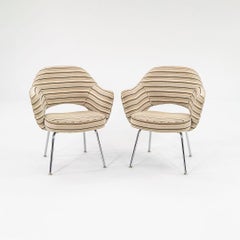 2009 Eero Saarinen for Knoll Executive Arm Chair in Striped Fabric Model 71APC