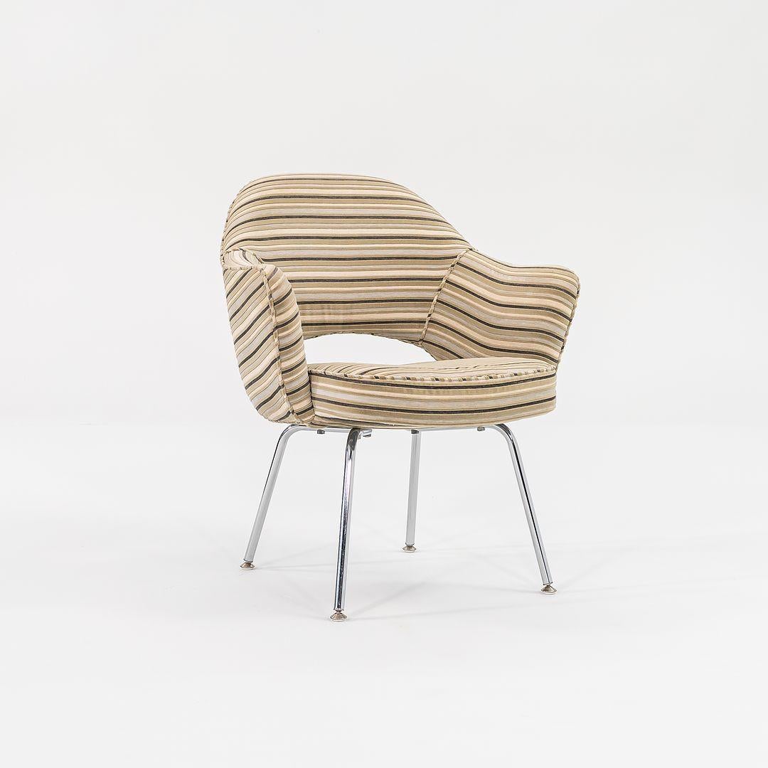 2009 Eero Saarinen para Knoll Sillón con Reposabrazos de Tejido a Rayas Modelo 71APC Acero en venta