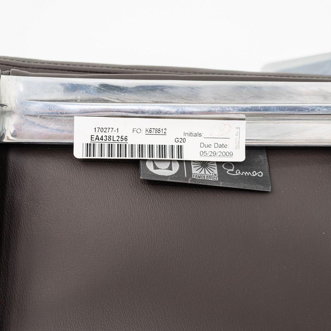 2009 Herman Miller Eames Soft Pad Lounge Chair & Ottoman in Brown Leather EA438 For Sale 3