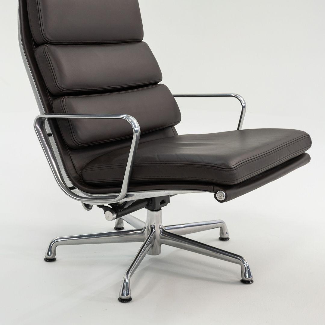 2009 Herman Miller Eames Soft Pad Lounge Chair & Ottoman in Brown Leather EA438 For Sale 4