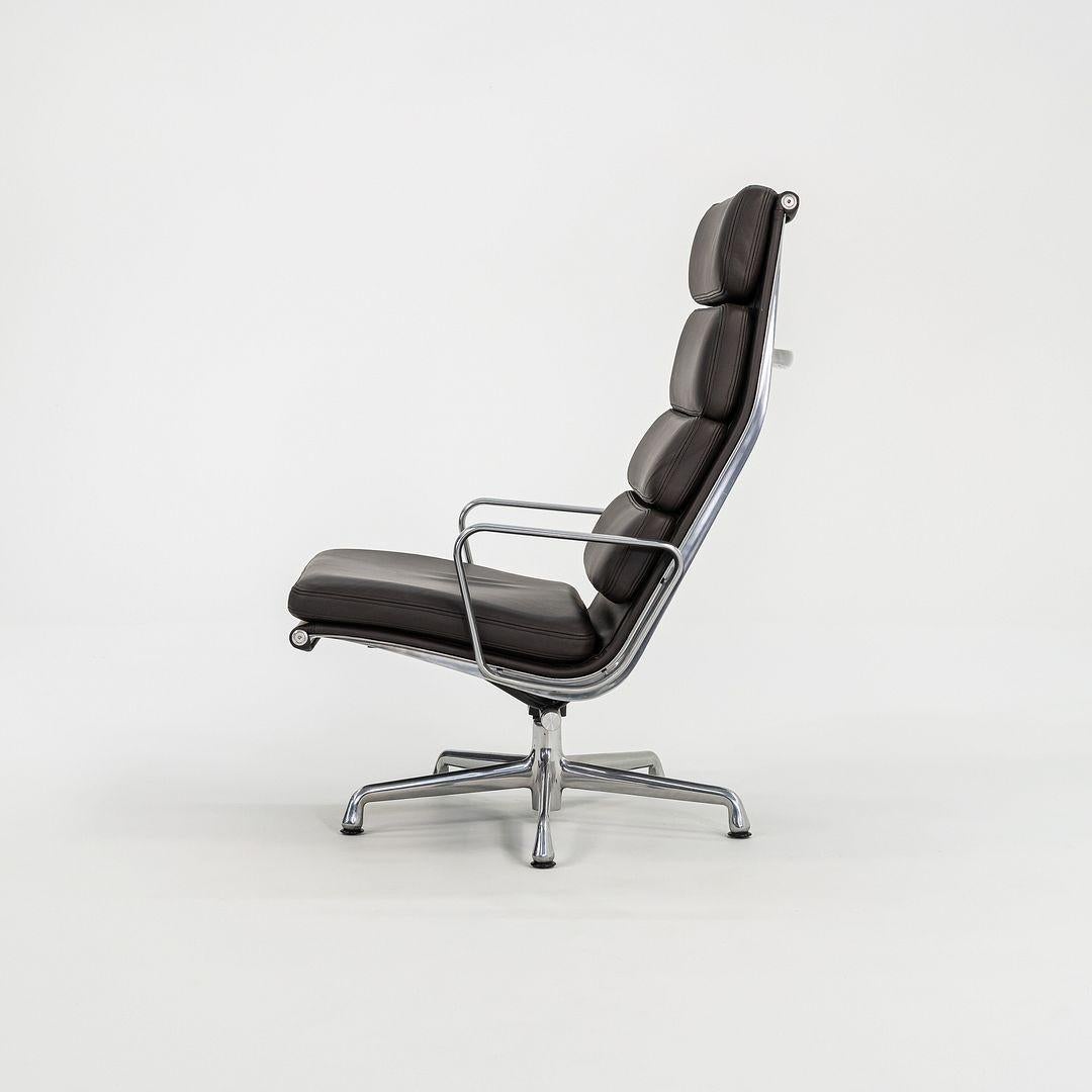 American 2009 Herman Miller Eames Soft Pad Lounge Chair & Ottoman in Brown Leather EA438 For Sale