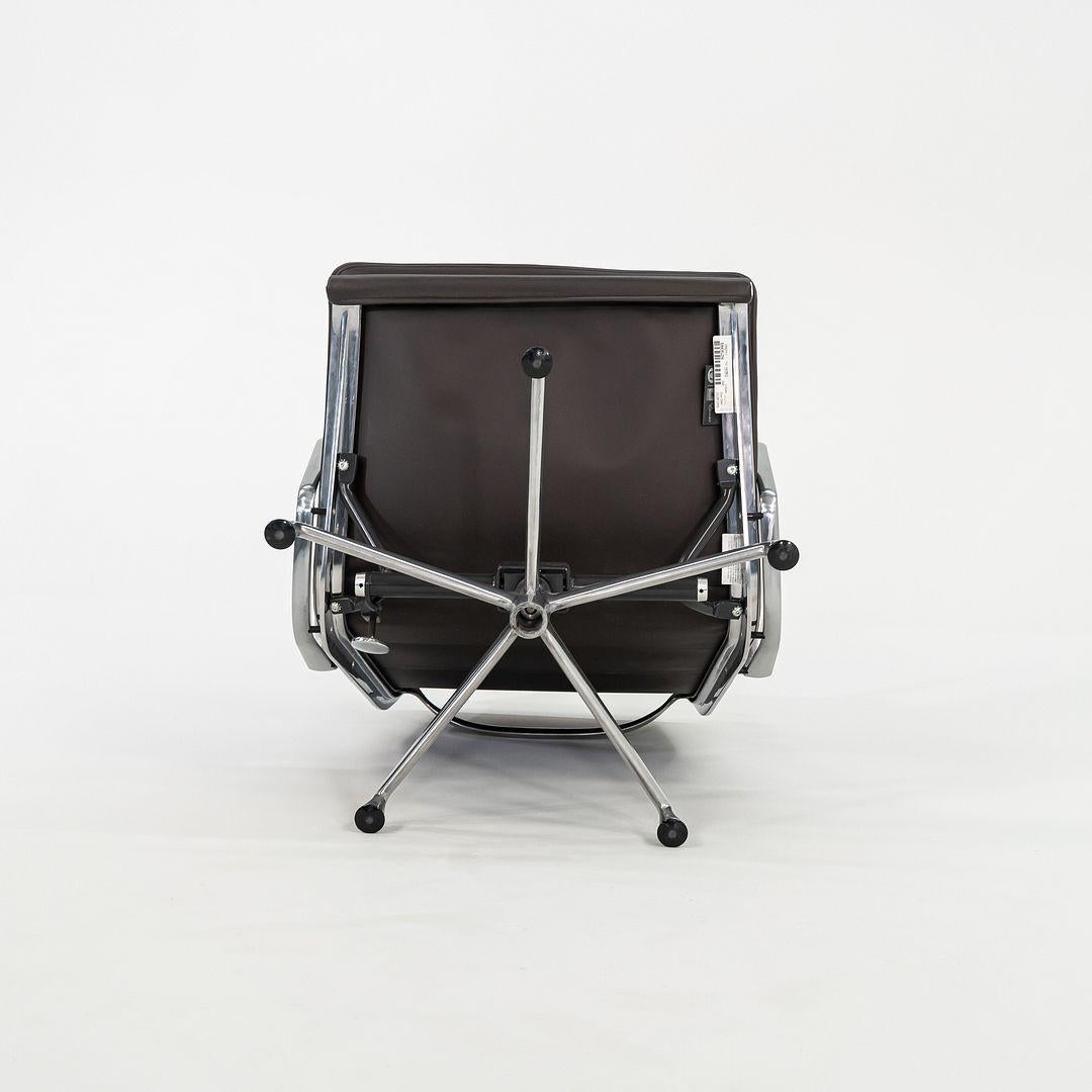 2009 Herman Miller Eames Soft Pad Lounge Chair & Ottoman in Brown Leather EA438 For Sale 1