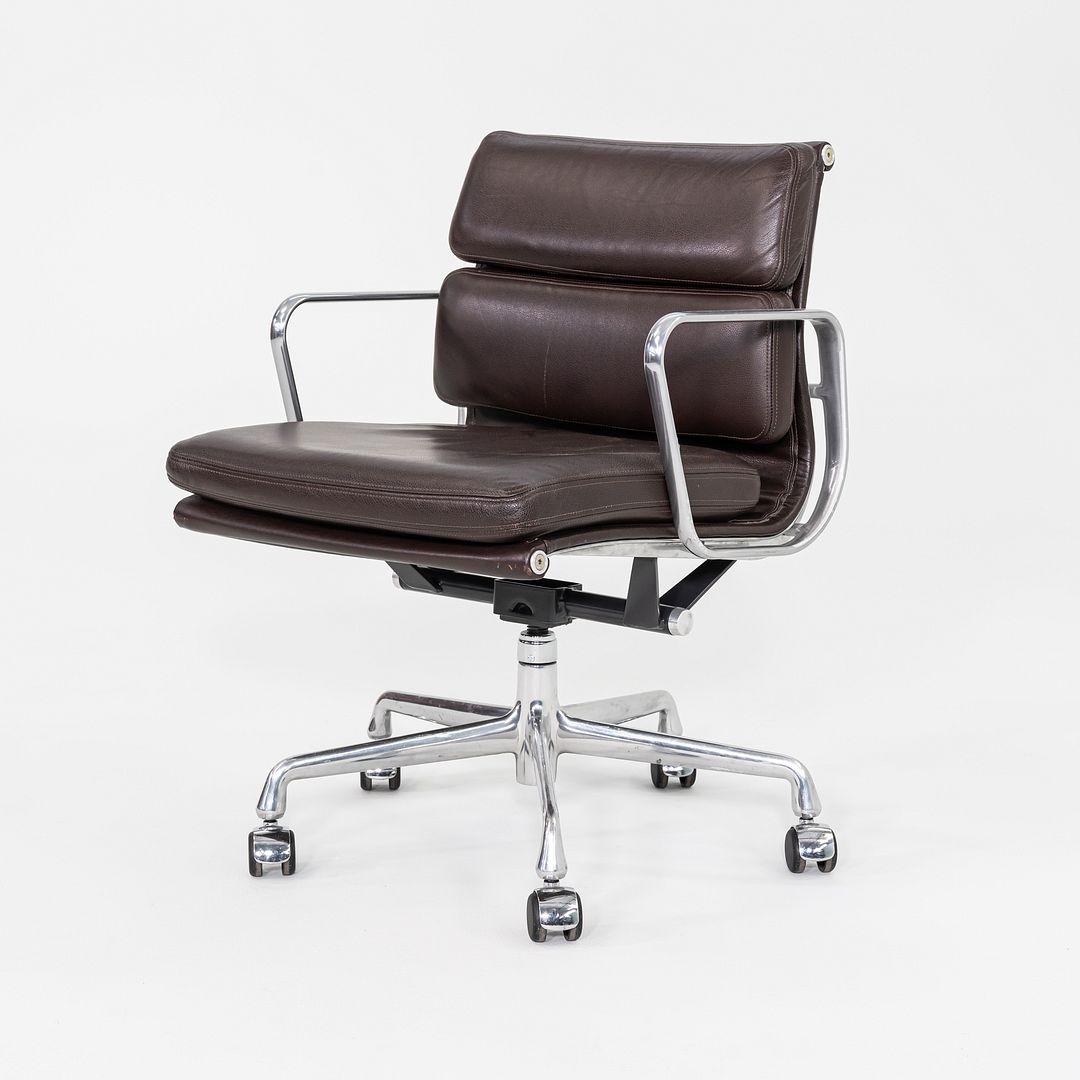 Modern 2009 Herman Miller Eames Soft Pad Management Desk Chair with Brown Leather For Sale