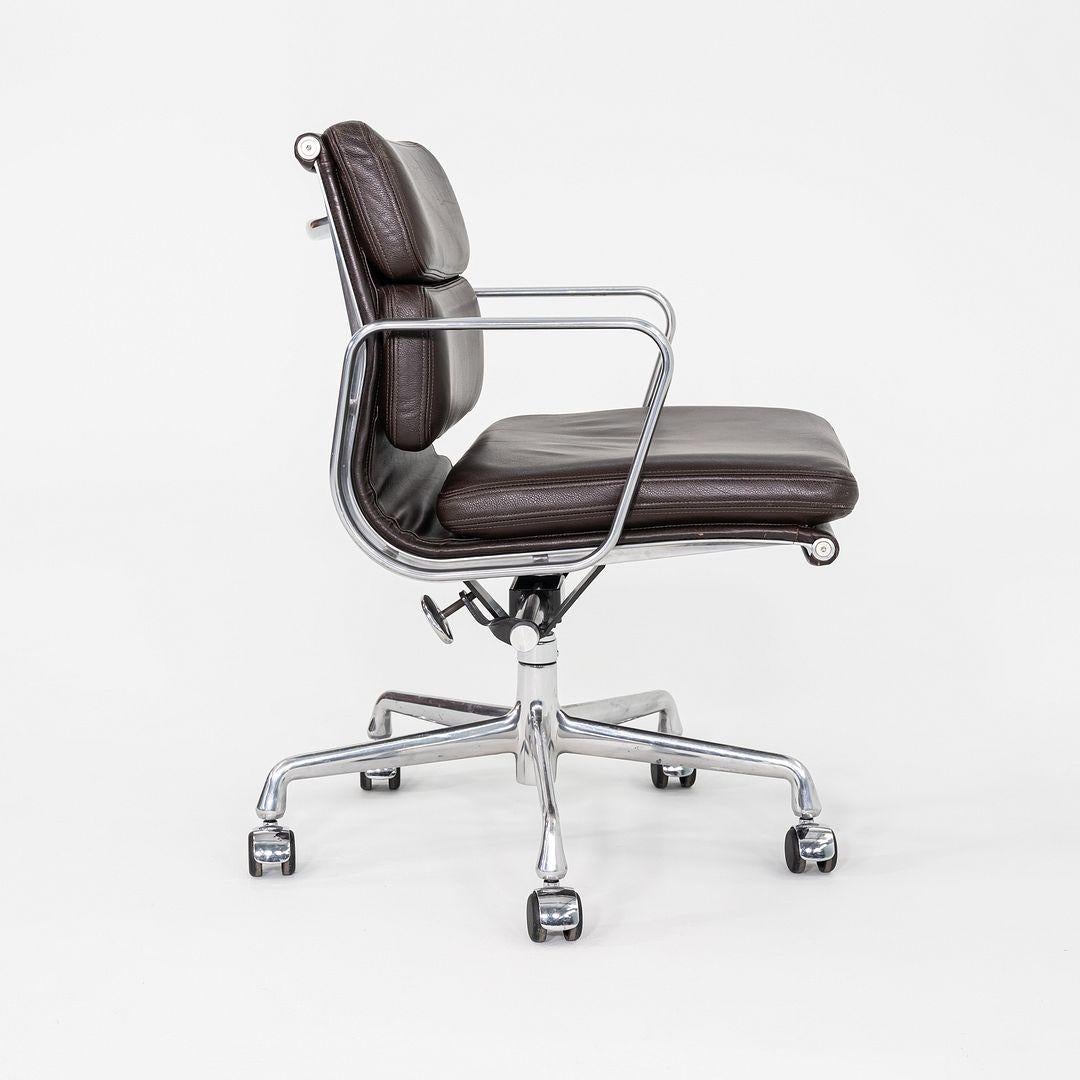 2009 Herman Miller Eames Soft Pad Management Desk Chair with Brown Leather For Sale 1