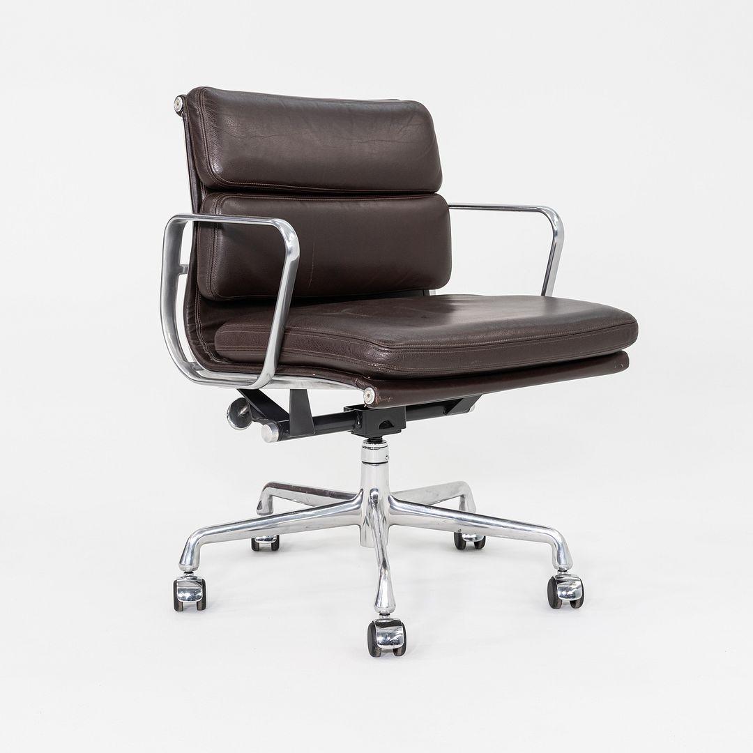2009 Herman Miller Eames Soft Pad Management Desk Chair with Brown Leather For Sale 2