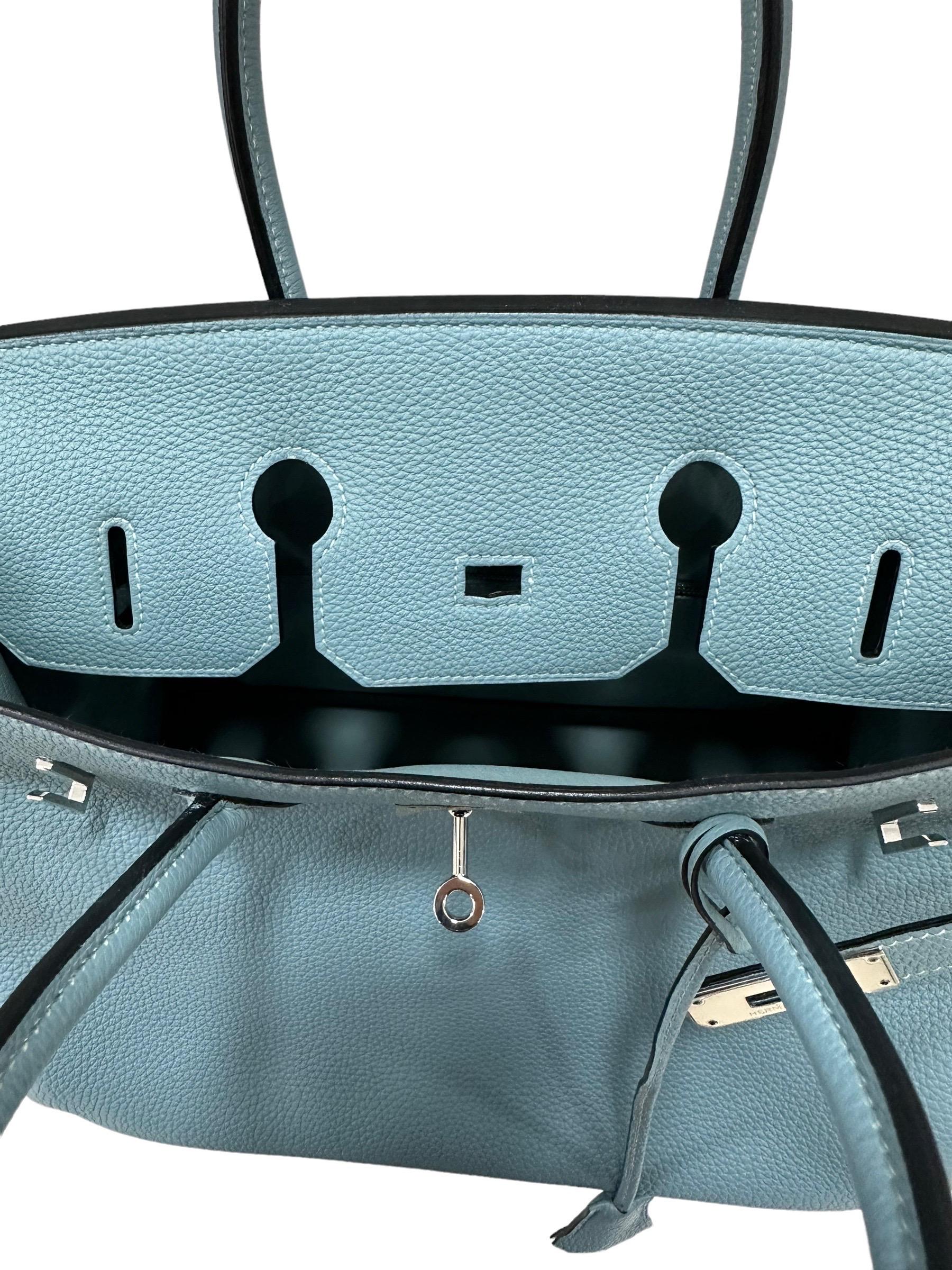 2009 Hermès Birkin 35 Togo Leather Ciel Top Handle Bag In Excellent Condition For Sale In Torre Del Greco, IT