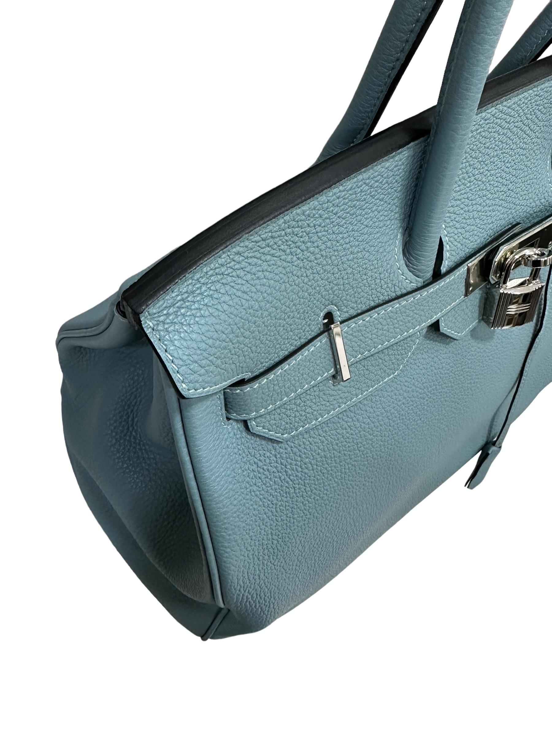 2009 Hermès Birkin 35 Togo Leather Ciel Top Handle Bag 1