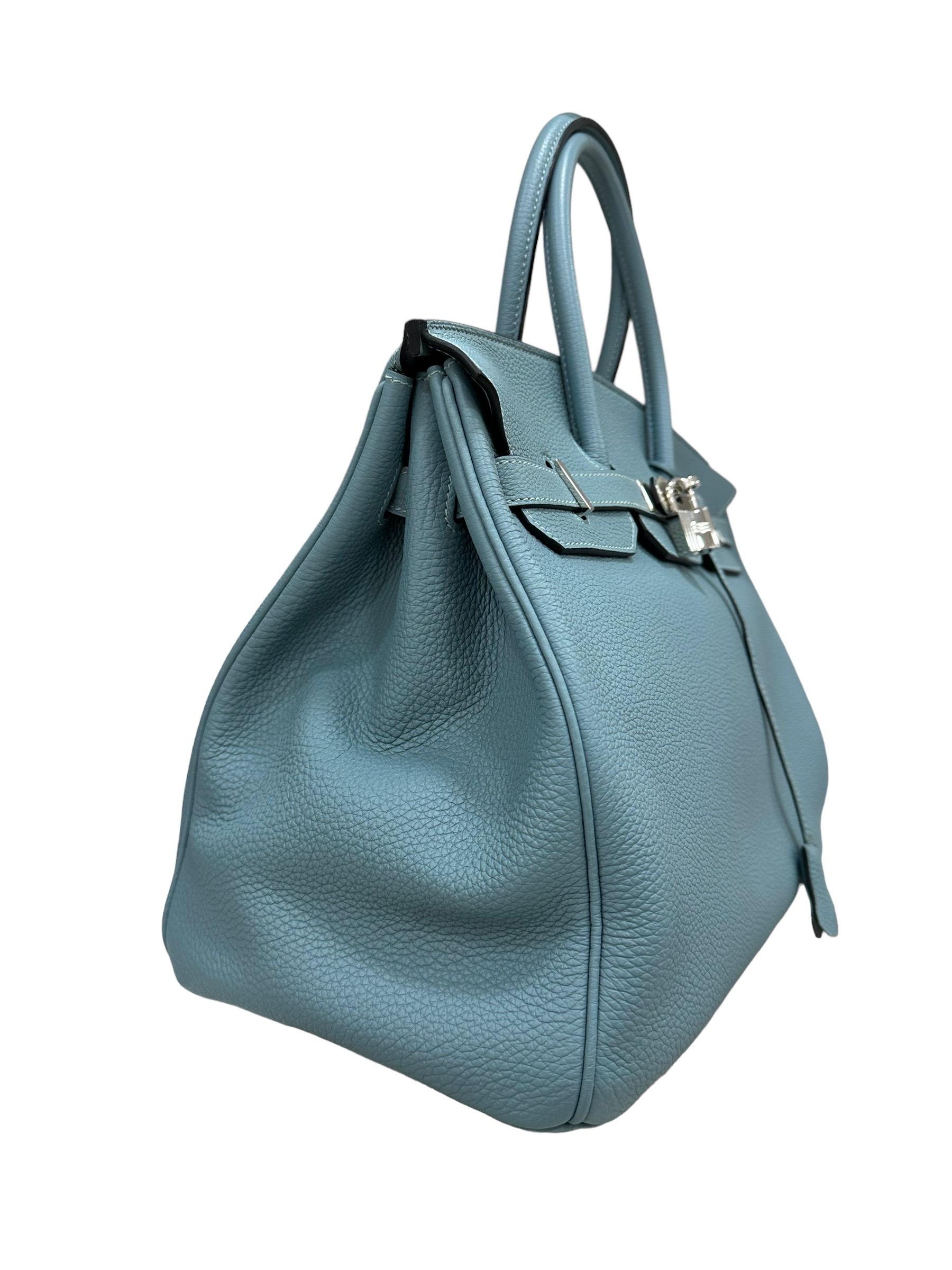 2009 Hermès Birkin 35 Togo Leather Ciel Top Handle Bag 2