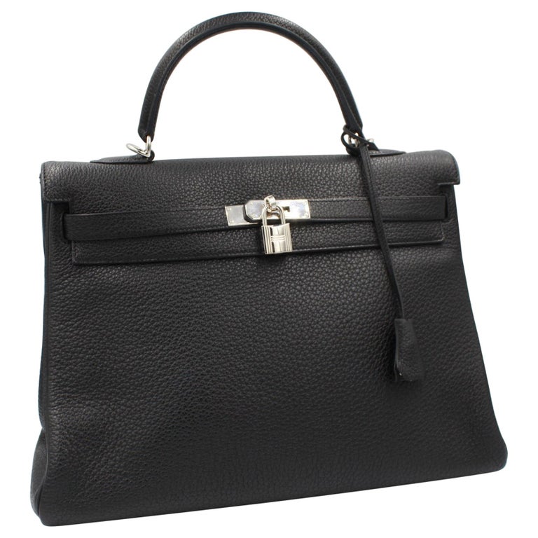 2009 Hermès Kelly 35 in black Clemence leather at 1stDibs