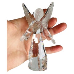 2009 Large 4-5/8" Swarovski Crystal Figurine Christmas Angel Ornament In Box