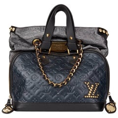 2009 Louis Vuitton Blue & Black Monogram Embossed Calfskin Double Jeu Neo-Alma