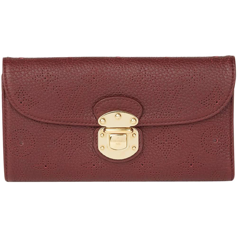 2009 Louis Vuitton Bordeaux Perforated Mahina Calfskin Amelia Wallet