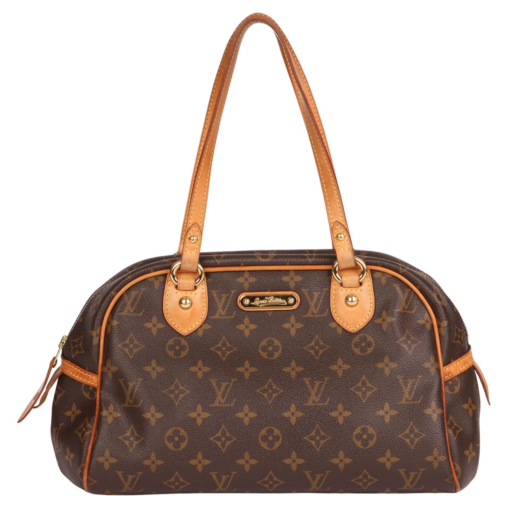 2009 Louis Vuitton Brown Monogram Coated Canvas 
Vachetta Leather Montorgueil