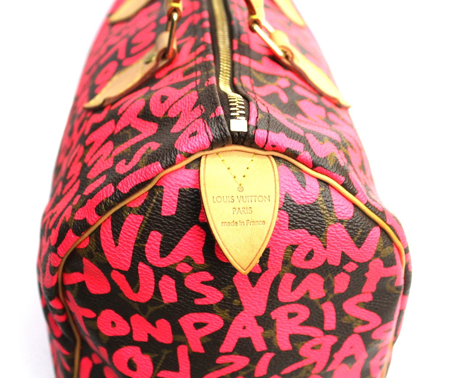 Pink 2009 Louis Vuitton Graffiti Stephen Sprouse Speedy 30 Bag