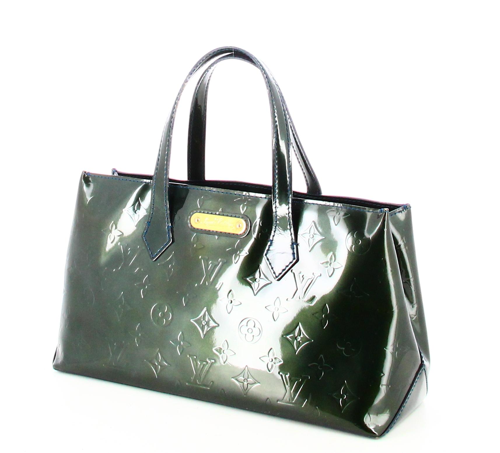 2009 Louis Vuitton Leather Handbag Vernis Vert Monogram  In Good Condition For Sale In PARIS, FR