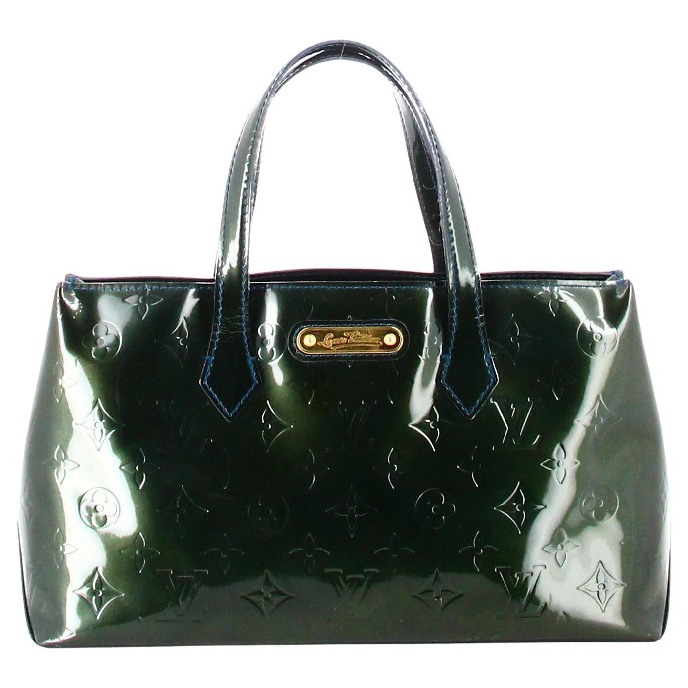2009 Louis Vuitton Leather Handbag Vernis Vert Monogram  For Sale