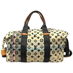 Louis Vuitton, Bags, Louis Vuitton Monogram Cheche Tuareg Bag Beige Black  Blue Embroidered Lv Duffle