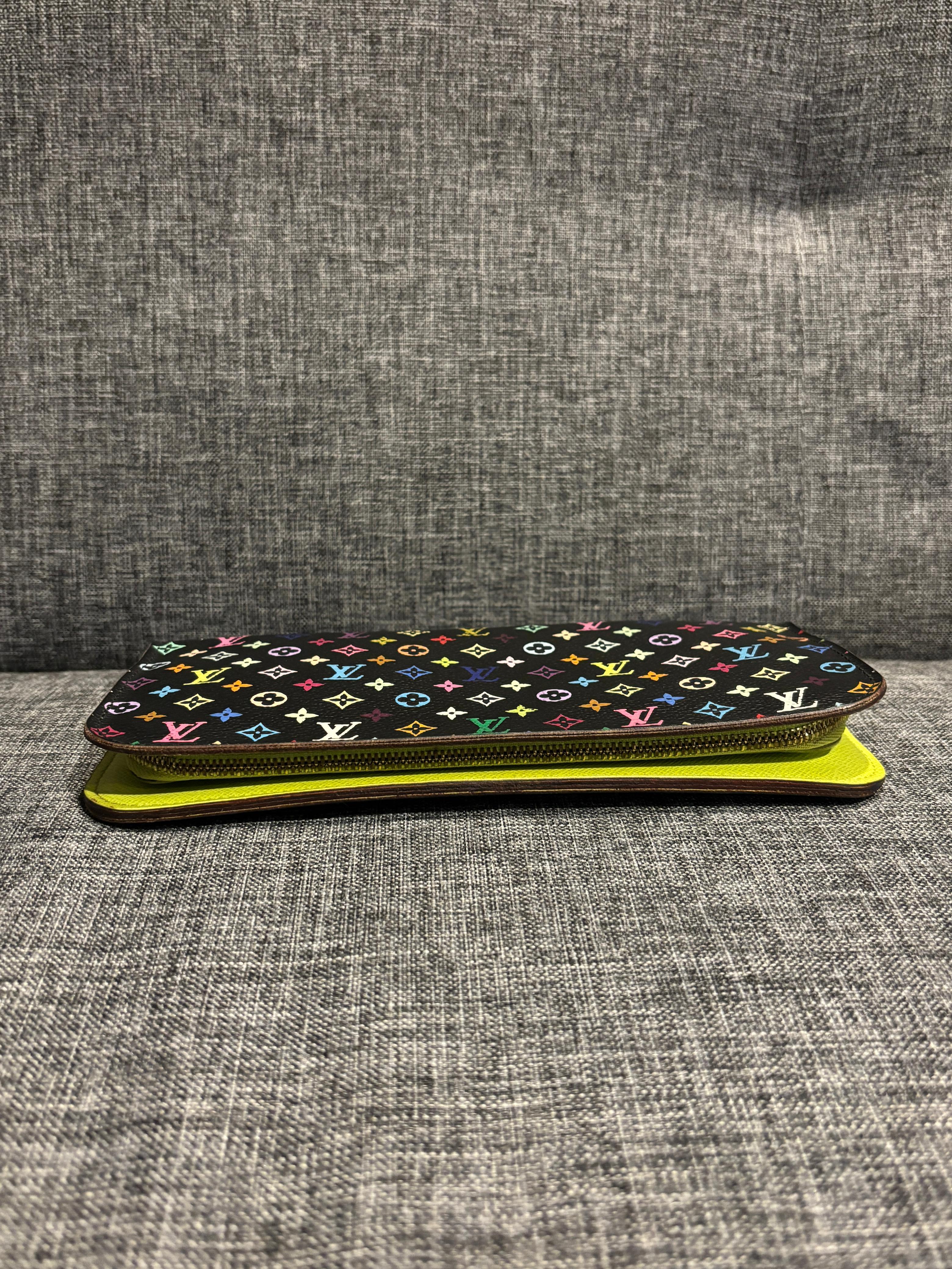 2009 Louis Vuitton Murakami Monogram Schwarz Multicolor Insolite Organizer Geldbörse im Angebot 6