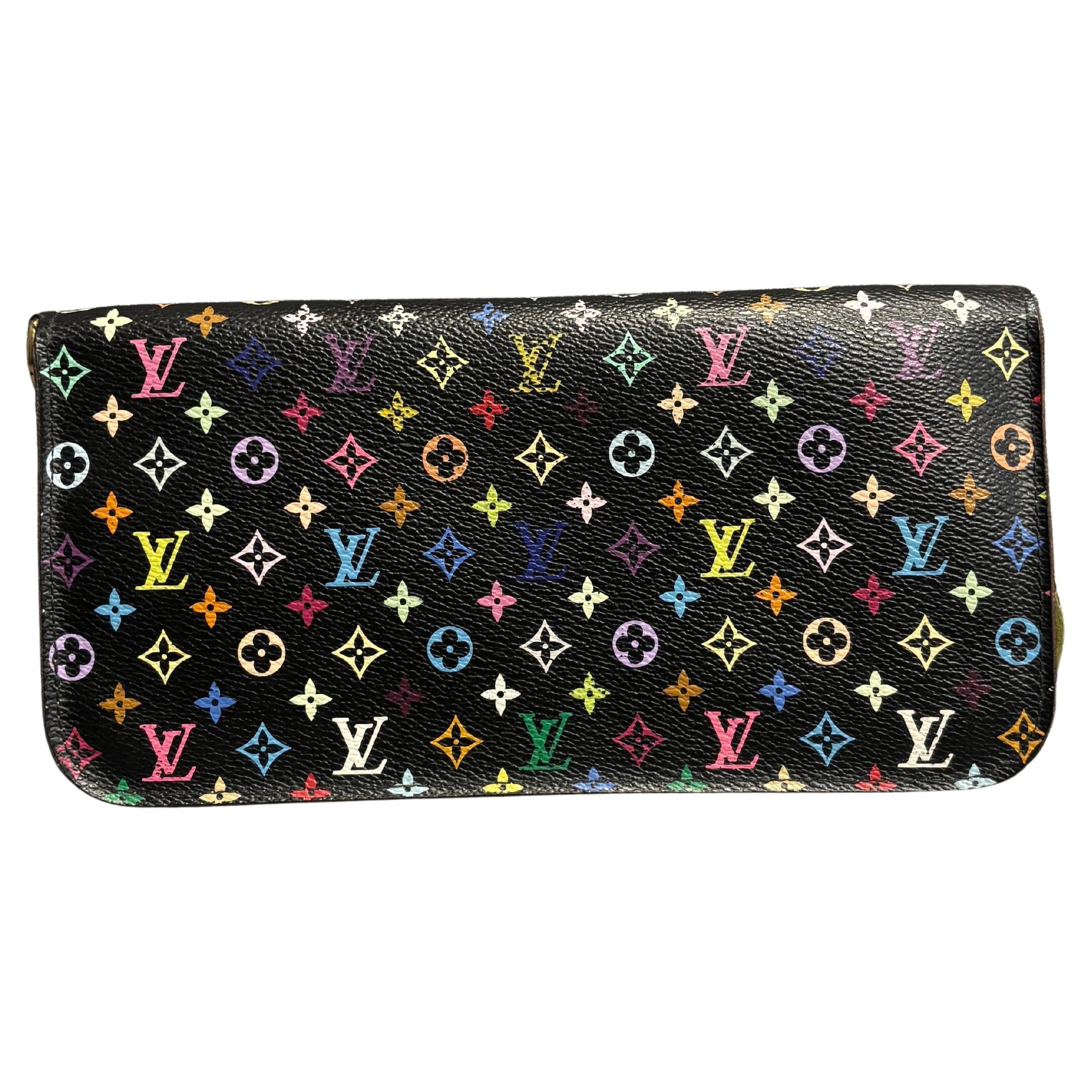 2009 Louis Vuitton Murakami Monogram Black Multicolor Insolite Organizer Wallet
