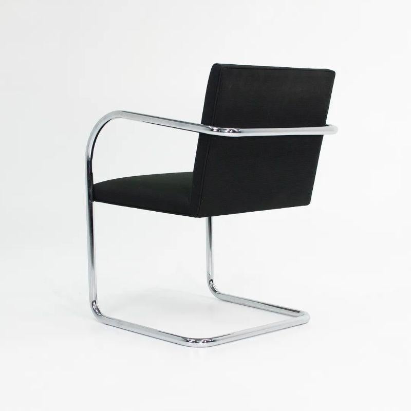 2009 Mies van der Rohe for Knoll Tubular Brno Chair in Black Fabric Sets Avail For Sale 3