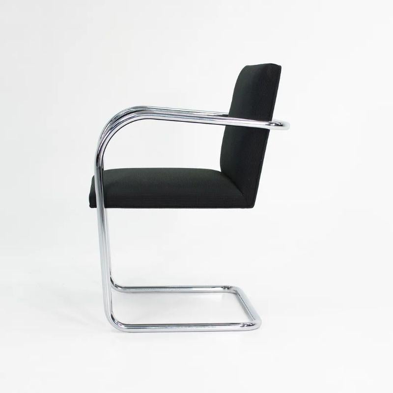 2009 Mies van der Rohe für Knoll Brünner röhrenförmiger Stuhl in schwarzem Stoff in schwarzem Stoffbezug, verfügbar im Angebot 4