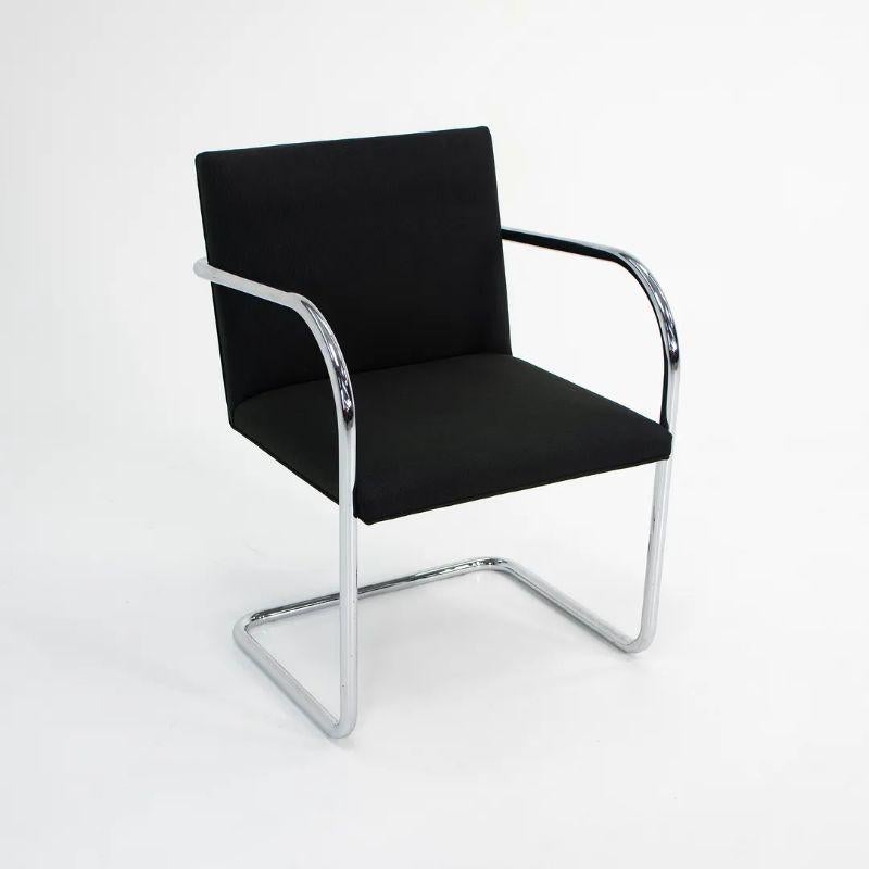 Modern 2009 Mies van der Rohe for Knoll Tubular Brno Chair in Black Fabric Sets Avail For Sale