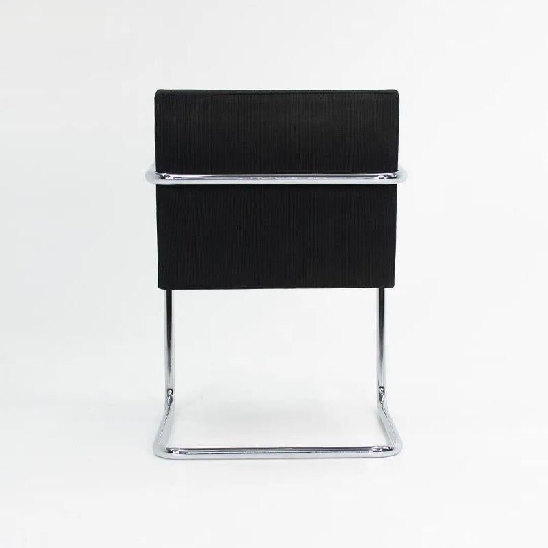 2009 Mies van der Rohe for Knoll Tubular Brno Chair in Black Fabric Sets Avail In Good Condition For Sale In Philadelphia, PA