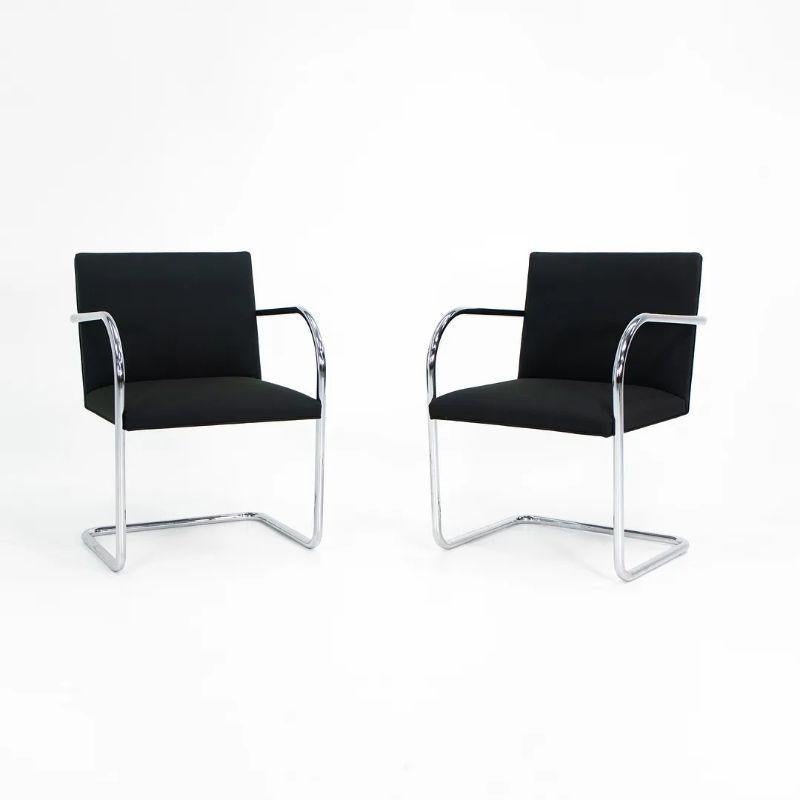 Contemporary 2009 Mies van der Rohe for Knoll Tubular Brno Chair in Black Fabric Sets Avail For Sale