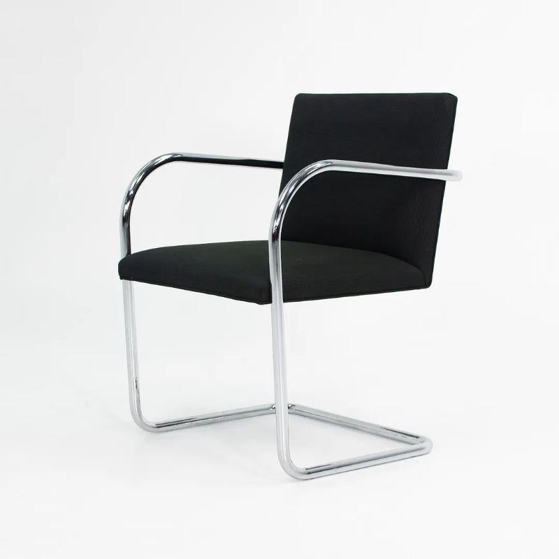 2009 Mies van der Rohe for Knoll Tubular Brno Chair in Black Fabric Sets Avail For Sale 1