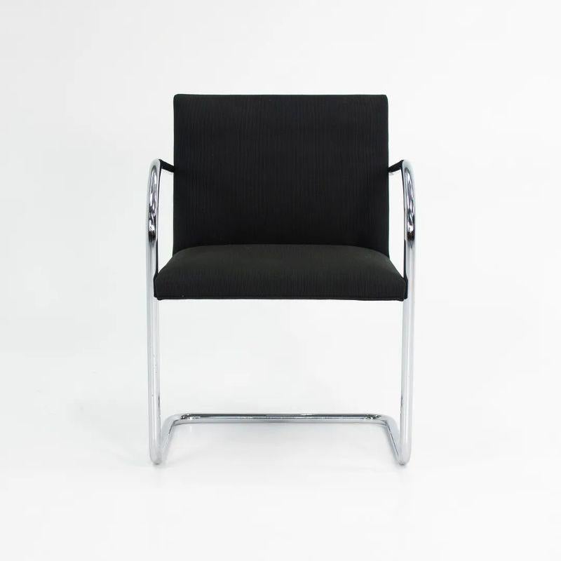 2009 Mies van der Rohe for Knoll Tubular Brno Chair in Black Fabric Sets Avail For Sale 2