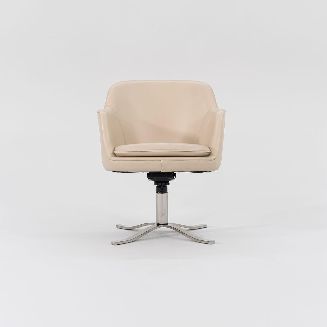 2009 Nicos Zographos Alpha Bucket Dining Arm Chairs Pelle e Inox 4x Disponibile in vendita 4