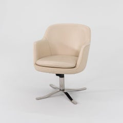 2009 Nicos Zographos Alpha Bucket Dining Arm Chairs Pelle e Inox 4x Disponibile