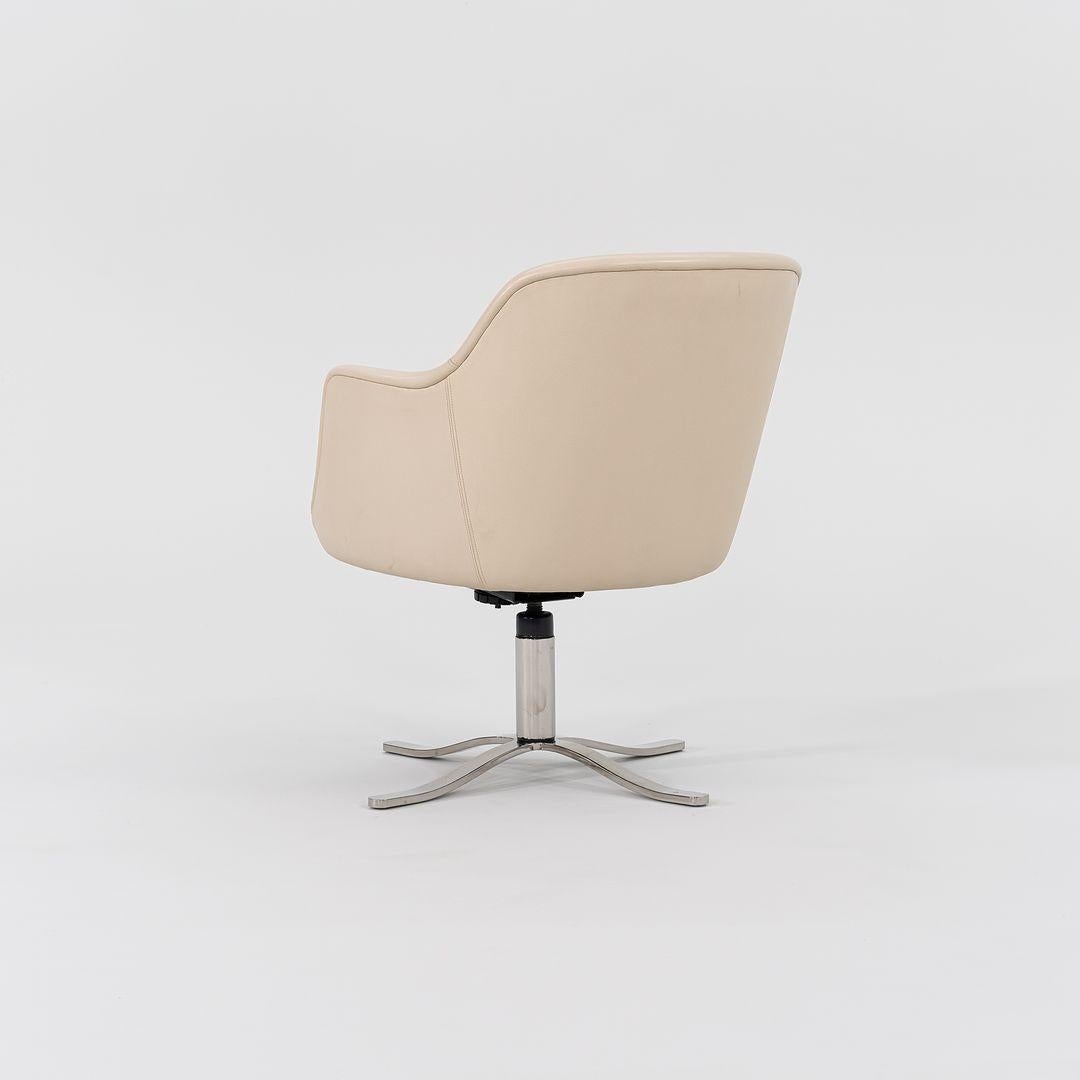 Americano 2009 Nicos Zographos Alpha Bucket Dining Arm Chairs Pelle e Inox 4x Disponibile in vendita