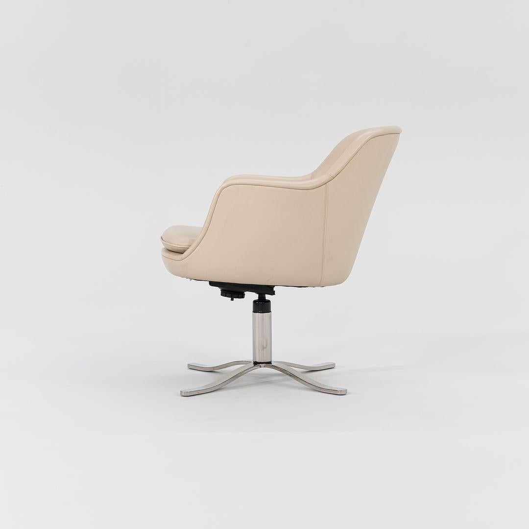 Acciaio 2009 Nicos Zographos Alpha Bucket Dining Arm Chairs Pelle e Inox 4x Disponibile in vendita
