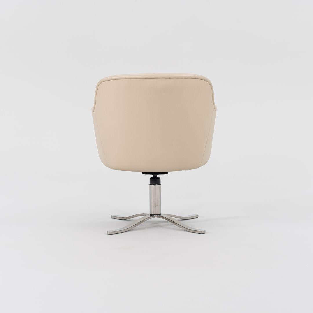 2009 Nicos Zographos Alpha Bucket Dining Arm Chairs Pelle e Inox 4x Disponibile in vendita 1