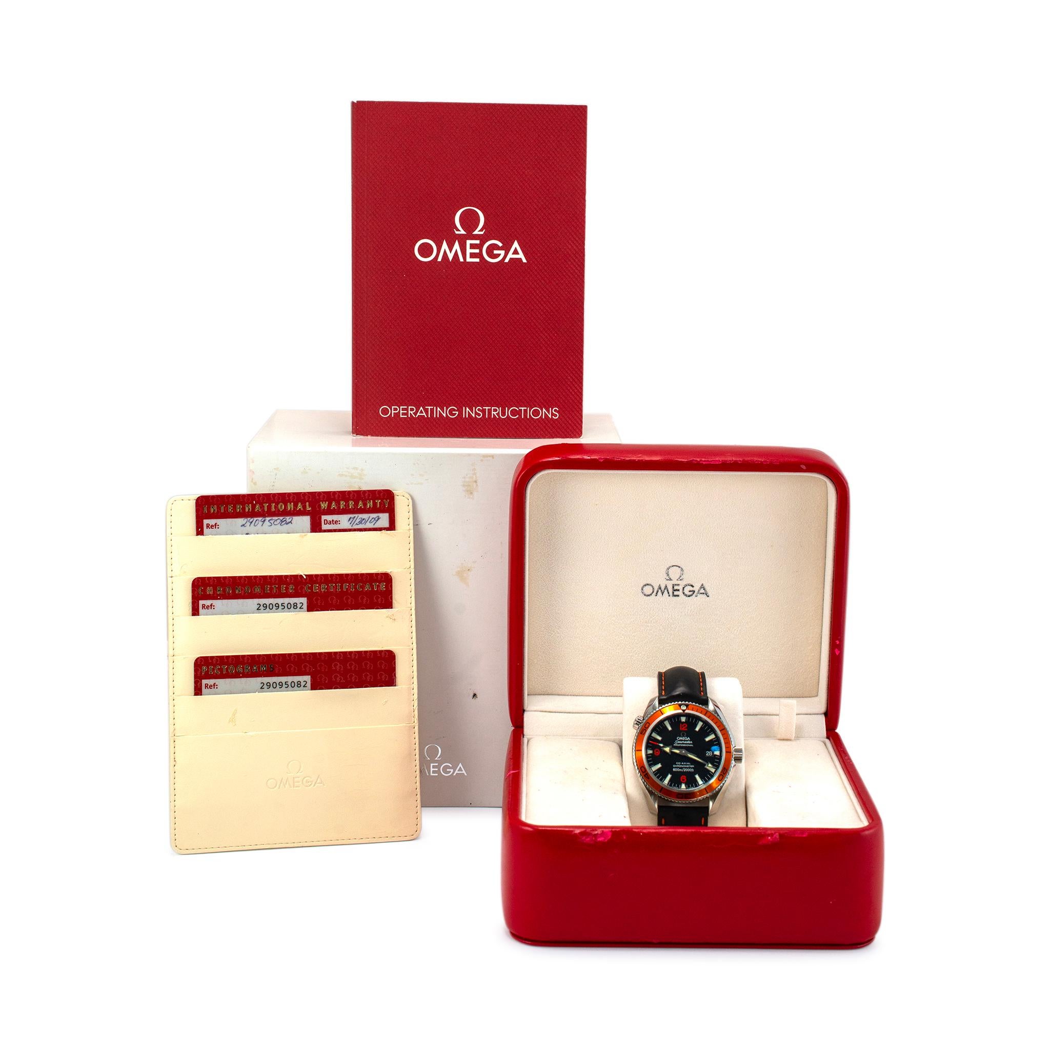 2009 Omega Seamaster Planet Ocean 42MM 2909.50.82 Orange Edelstahluhr 3