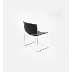 2009 Piero Lissoni for Porro Spindle Stacking Side Chairs in Steel & Leather