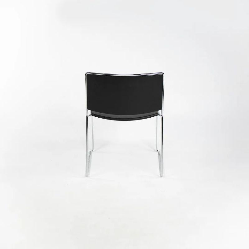 Modern 2009 Piero Lissoni for Porro Spindle Stacking Side Chairs in Steel & Leather For Sale