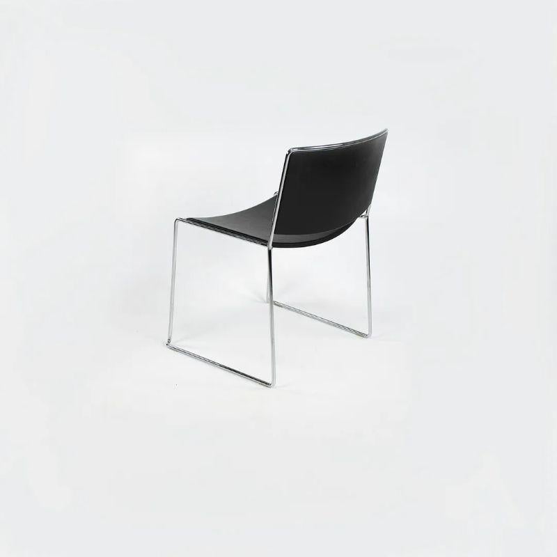 2009 Piero Lissoni for Porro Spindle Stacking Side Chairs in Steel & Leather For Sale 2